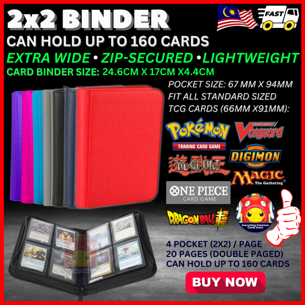 [SALE] 4/9/12 Pocket Zipper Ringless TCG Card Album Card Folder 3x3