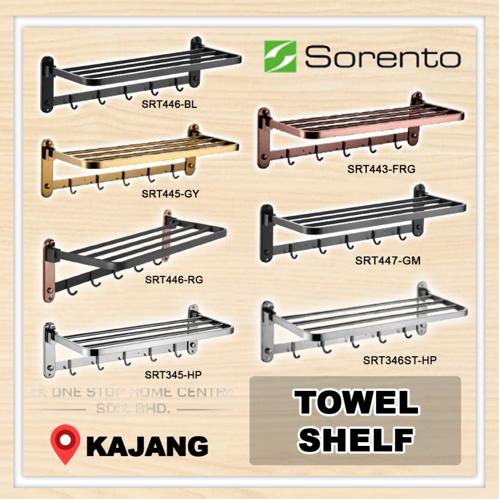 SORENTO Stainless Steel Towel Rack 60cm / Bathroom Multipurpose Towel ...