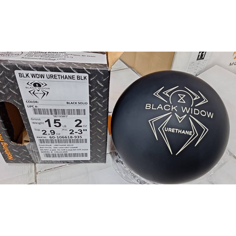Bowling Ball HAMMER BLACK WIDOW URETHANE SOLID Black X