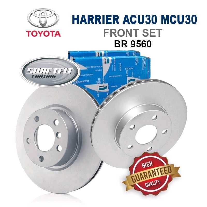 Original Bendix Disc Rotor Front Set [BR9560] - Toyota Harrier ACU30 ...