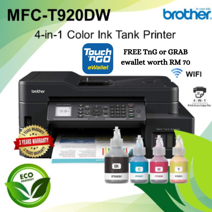 Brother MFC-T920DW 4-in-1 (Print, Scan, Copy, Fax) Inkjet Printer with ...