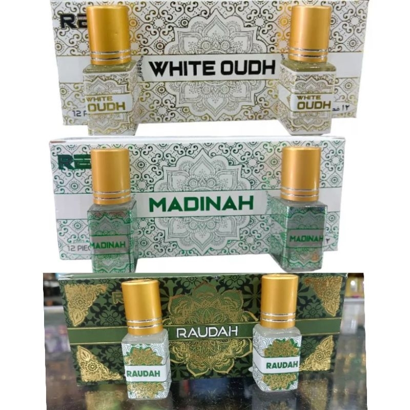 REX PERFUME ATTAR RAWDAH WHITE OUDH MADINAH (12pcsX4ML) ROLL-ON TANPA ...