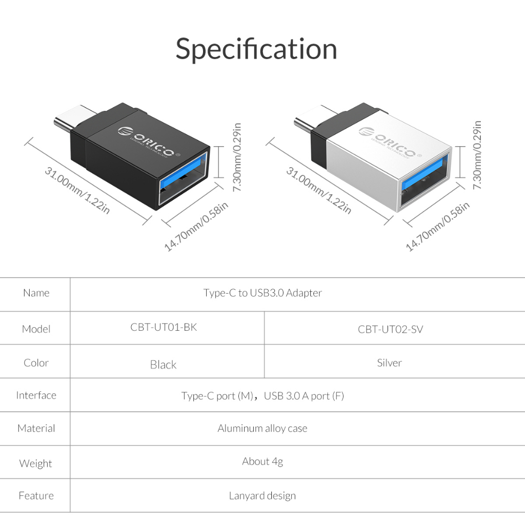 UGREEN ORICO TOPK USB C to USB Adapter Cable Type C 3.1 Male to USB 3.0 ...