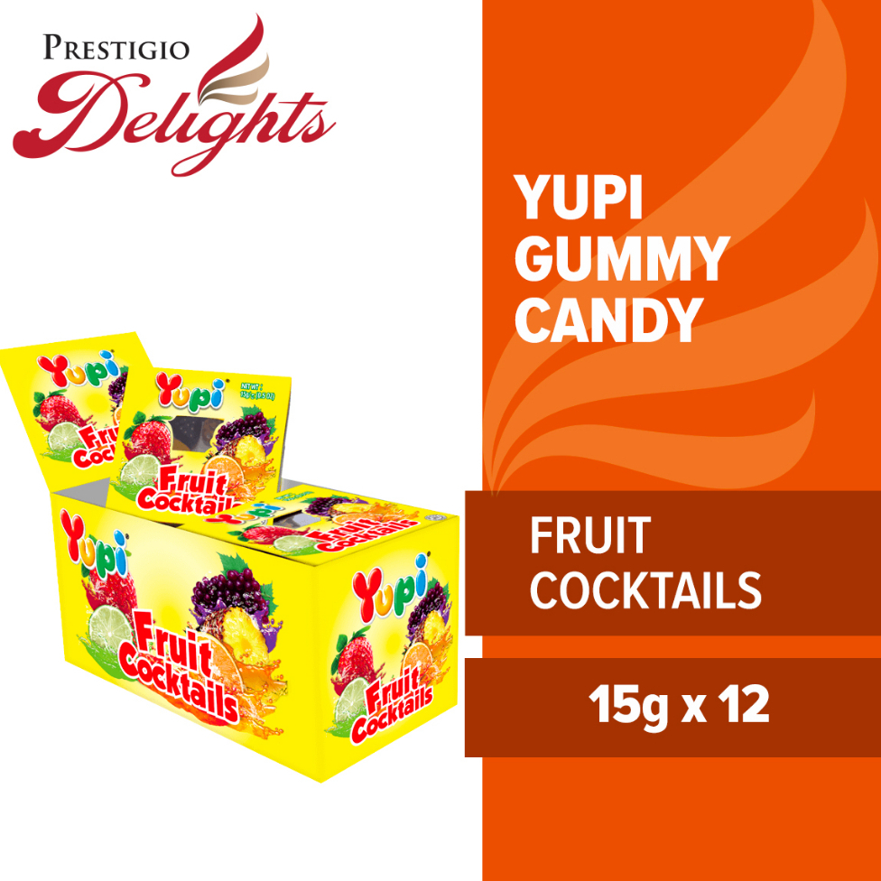 Yupi Mini Fruit Cocktails Gummy Candy 15g x 12 (1 Outer) | Shopee Malaysia