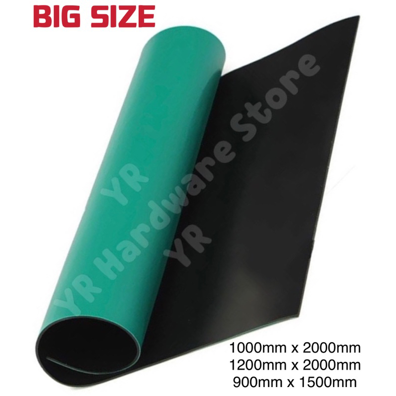 DiStat 2-Layer Rubber ESD Anti-Static Grounding Mat – 24 X 48 Inches With Ground Cable – Green