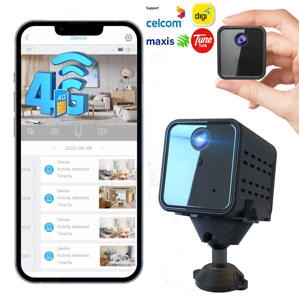 Javiscam 4G Mini Camera, Wireless Camera No WiFi Needed, FHD 4G Car