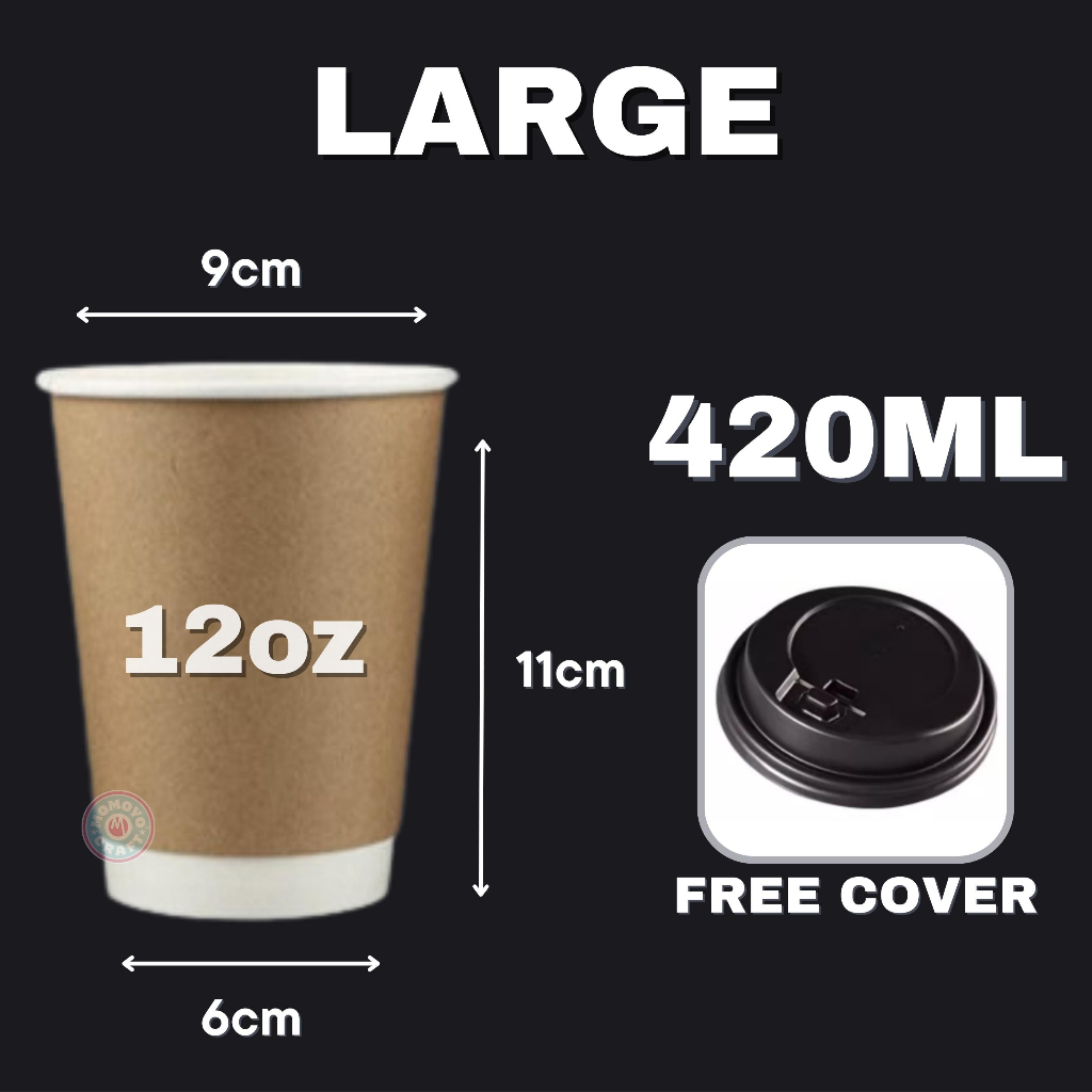 Momoyocraft Premium Paper Cup Coffee Cup With Lid Disposable Party Cup ...