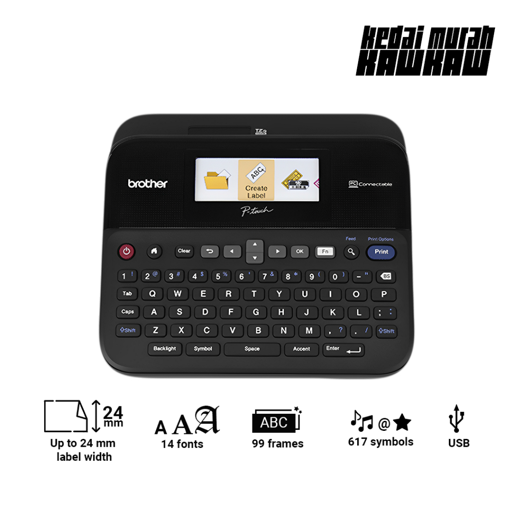 Brother PTD600 PCConnectable Label Maker with Color Display Shopee Malaysia