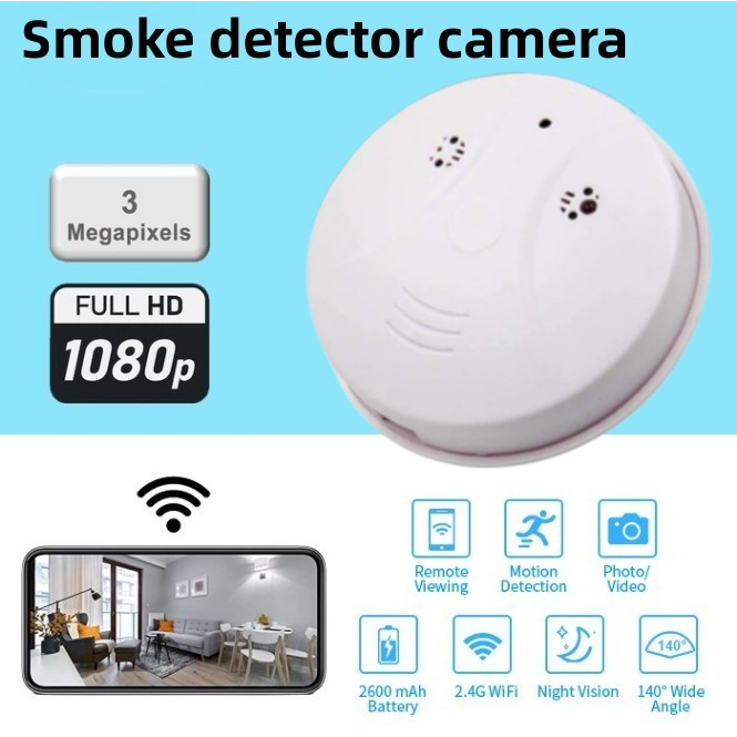 Secret recording monitor Smoke Detector CCTV Remote Mini HD 1080P SPY