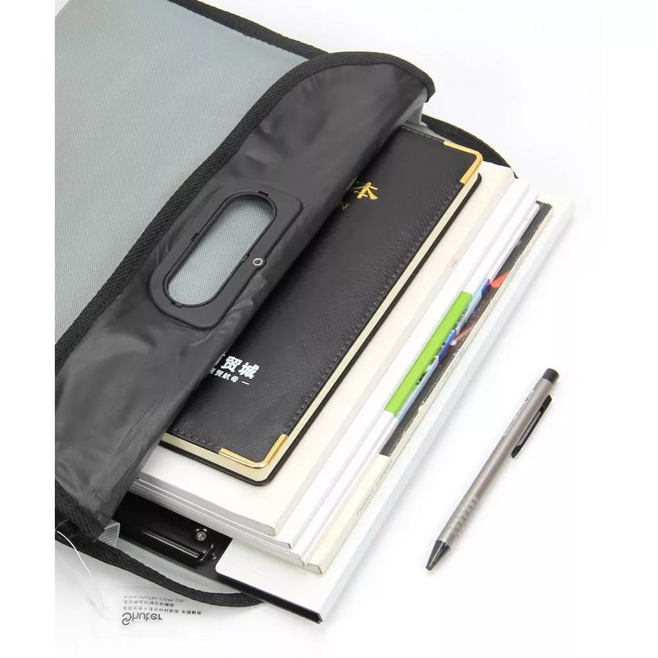 Stationery Houz D4735 Weaving Canvas Zip Bag with Handle/Zip Document ...
