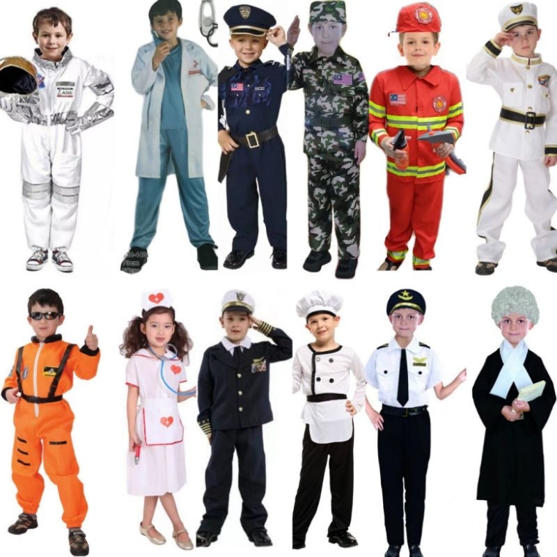 Baju CitaCita Budak Occupation Astronaut Doctor Police Askar Bomba Nurse Captain Pilot Chef