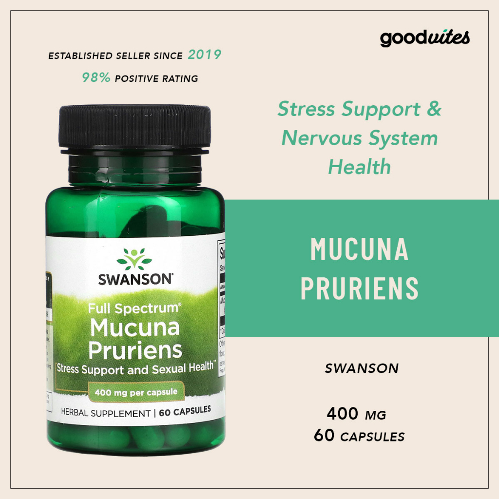 Swanson Full Spectrum Mucuna Pruriens 400 mg 60 Capsules (To Support