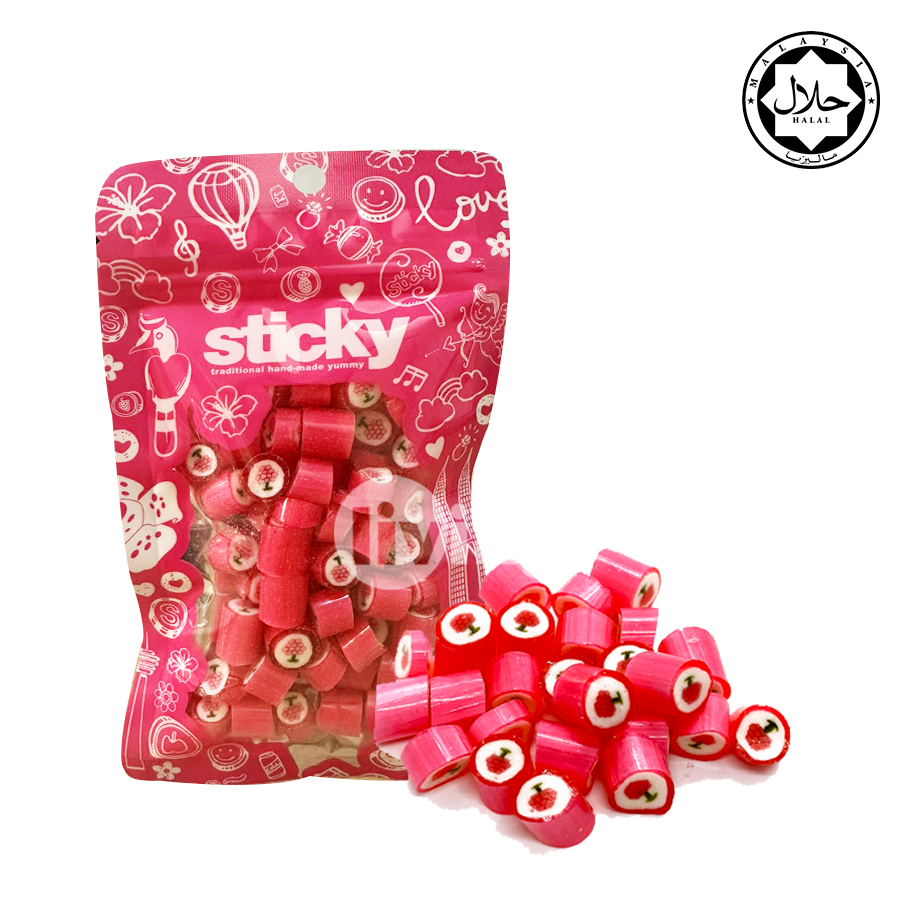 Sticky Candy Halal Handmade Coklat Gula Mix Fruits Flavor Sweet Sour Snack Candies T Box 6076