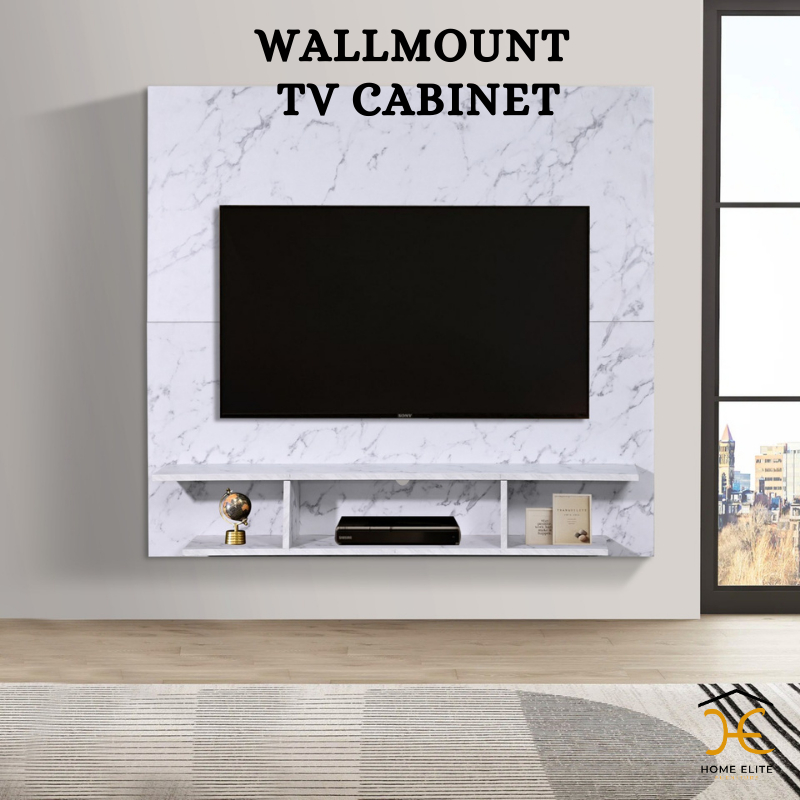 Home Elite Minimalist Wall Mount TV Marble Tv Dinding Gantung / Hanging Rack
