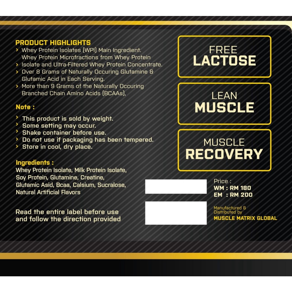 (HALAL) Muscle Matrix Hydro Whey Sample (1 Serving) - Hydrolyzed Whey ...