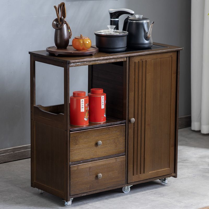 Mobile tea tea table side tea table kettle integrated tea side office