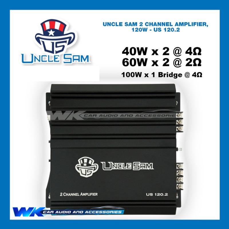 UNCLE SAM 2 CHANNEL POWER AMPLIFIER 21US120.2 100% ORIGINAL. | Shopee ...