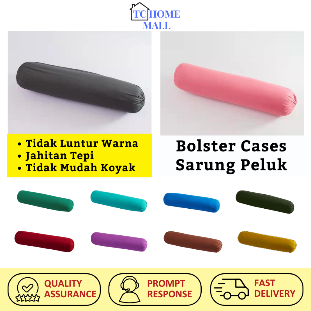 Plain New 8 Colors Series Premium Cotton Bolster Cases Shopee Malaysia