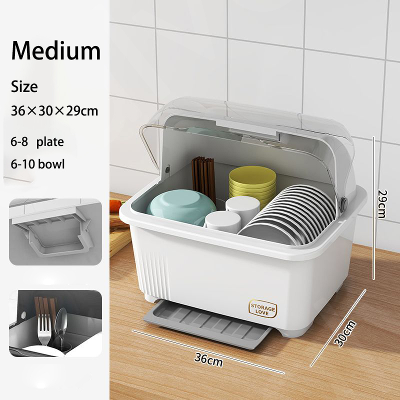 Kitchen Dish Drainer Dish Rack Drainer With Cover rak pinggan sinki