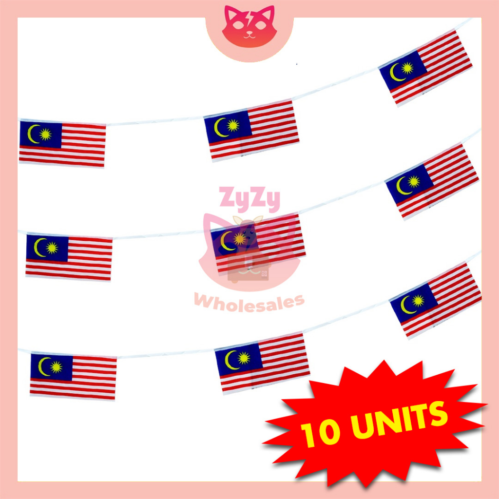 Malaysia Bunch Flag Hanging Bunting Flag Bendera Malaysia (10 UNITS ...