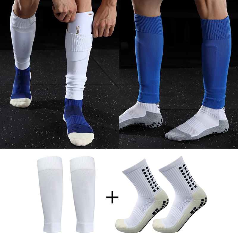 New Men Football Leg Socks Sports NonSlip Kneepad Grip Soccer Socks