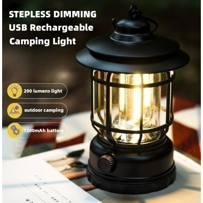 Lampu Camping Gantung Tahan Lama USB Rechargeable LED Camping Light ...