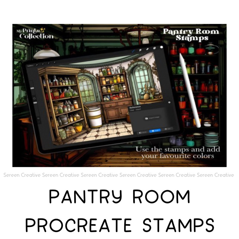 P702 Procreate Pantry Room Stamps (Interiors, interior brushes, home ...