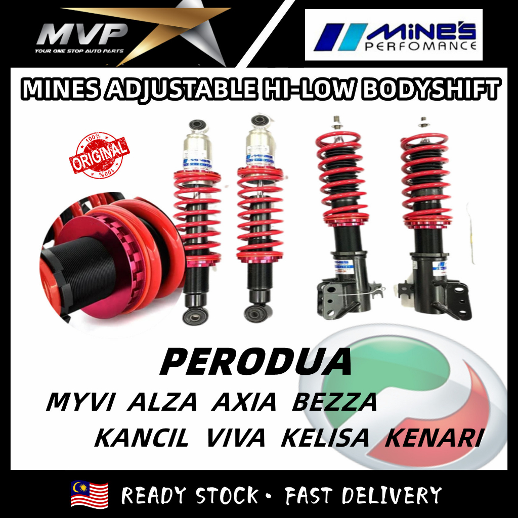 Mines Adjustable Japan Brand Hi Low Bodyshift Perodua Myvi Axia Bezza ...