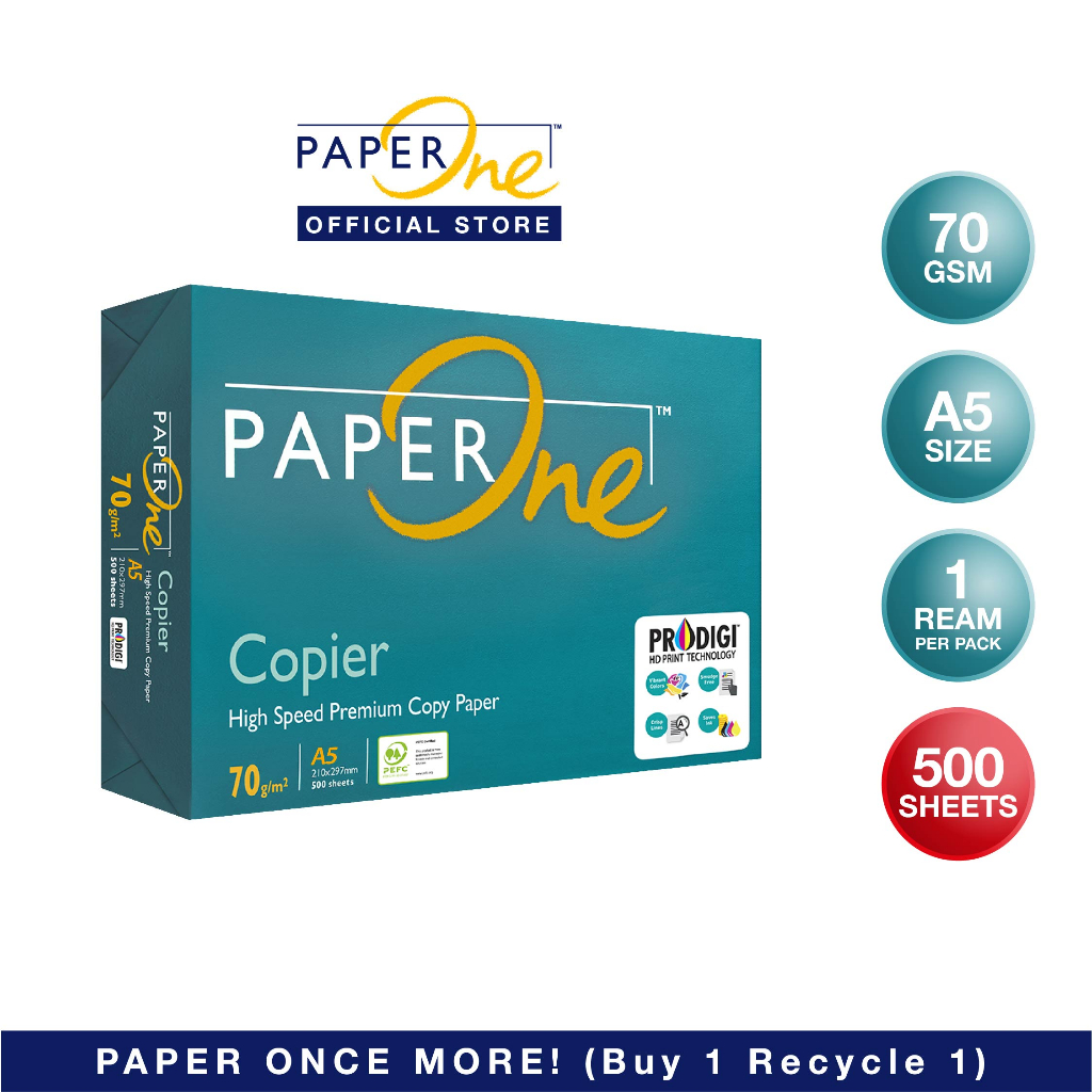 PaperOne A5 Copier Paper 70gsm 500 Sheets Shopee Malaysia