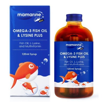 Eldon Mamarine Omega-3 Fish Oil & Lysine Plus ORIGINAL & LONG EXPIRY ...
