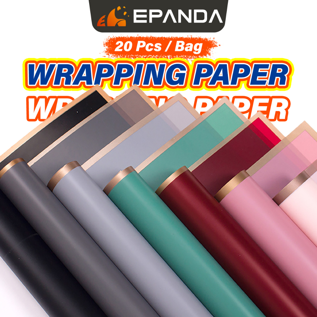 Gift Wrapping Paper Bouquet Paper Kertas Bouquet Kertas Bunga Gold Rim