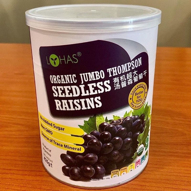 425g LOHAS Organic Jumbo Thompson Seedless Raisins | Shopee Malaysia