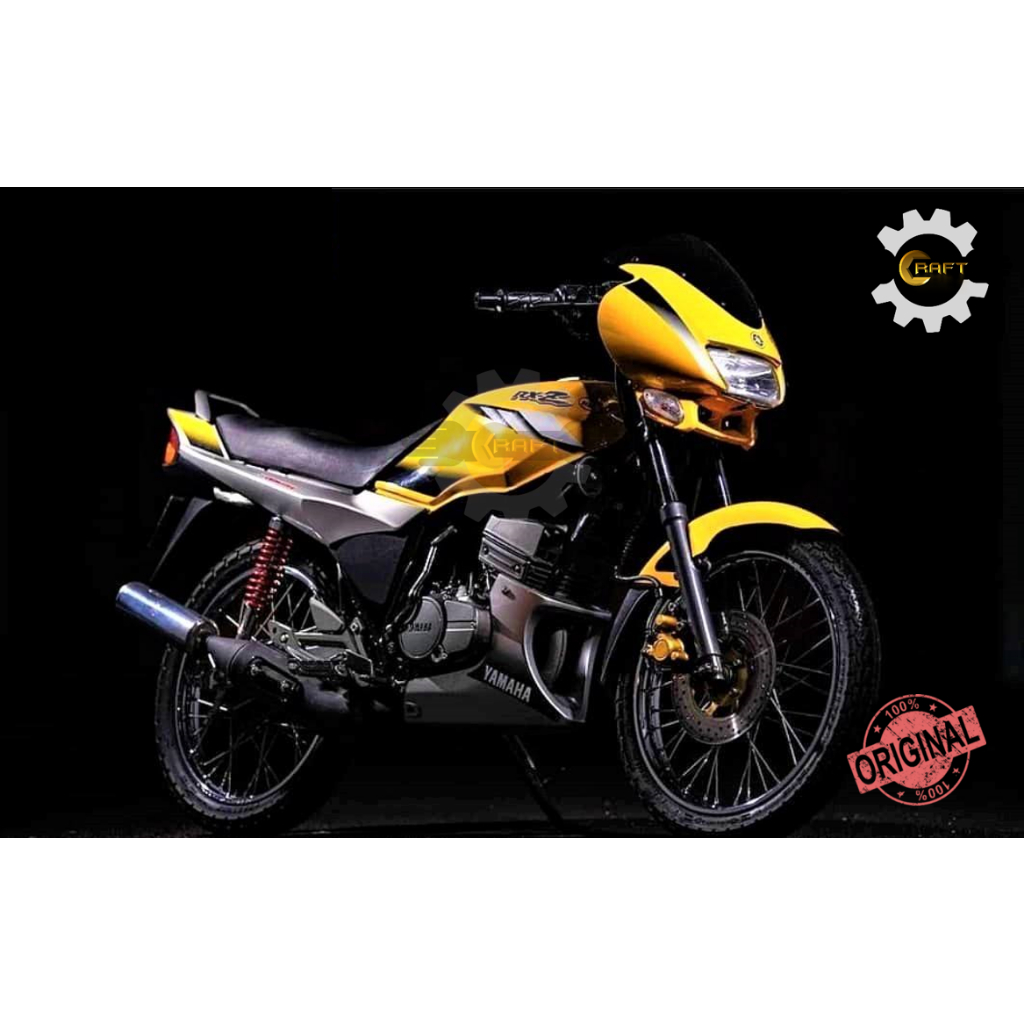 YAMAHA RXZ CATALYZER BODY COVER SET + TANK (YELLOW) 100 ORIGINAL HLY