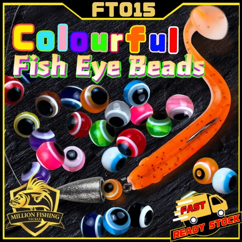 FT015】1Pcs 8mm/10mm Colourful Fish Eyes Retaining Beads Stopper Fishing  Casting Mixed Color