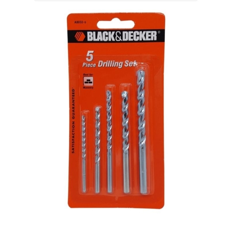 (Ready Stock) Black & Decker 5pc Masonry Drill Bit Set [4,5,6,8,10mm