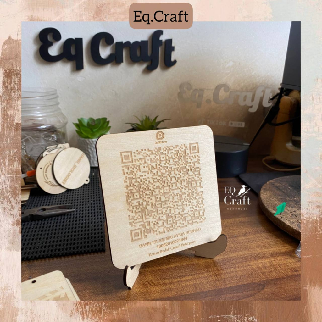 ewallet QR CODE MAE + Tapak / Maybank QRPAY/ TNG/ Grab Pay WOOD WITH ...