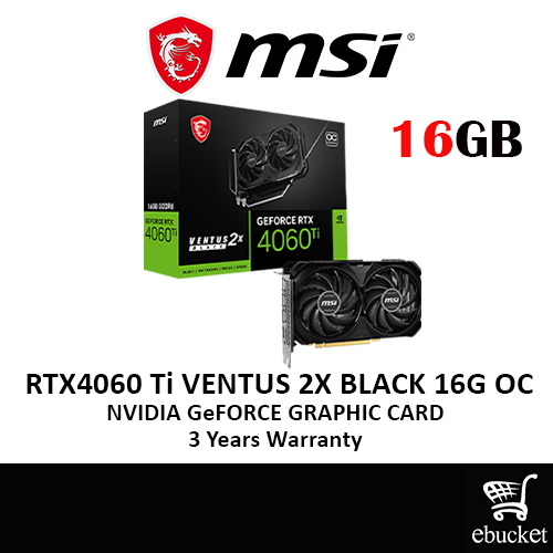 Carte graphique MSI GeForce RTX™ 4060 Ti VENTUS 2X BLACK 8G OC