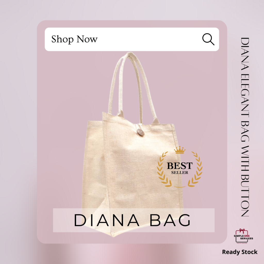 *READY STOCK* DIANA ELEGANT Tote Bag A4 Size, Big depth with Button