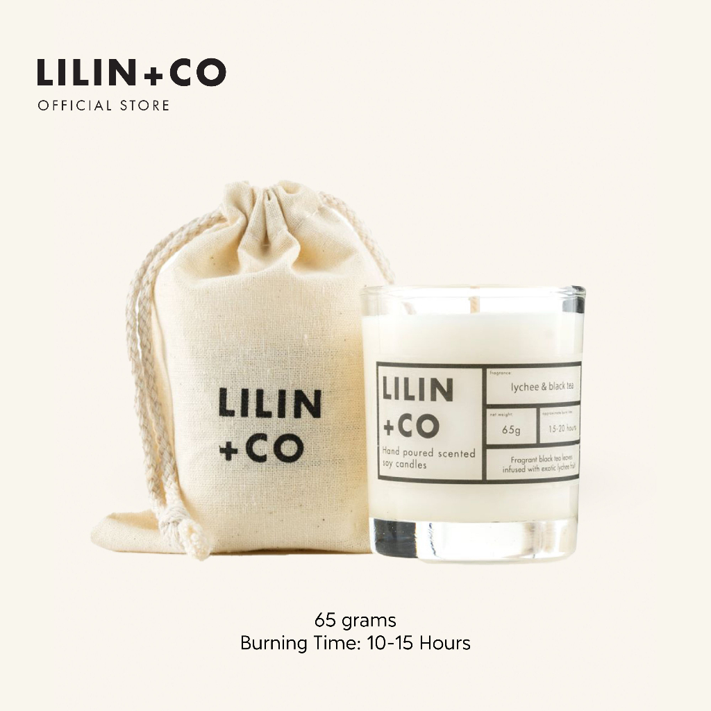 Lilin+Co Lychee & Black Tea Scented Candle Premium Soy Wax Shopee