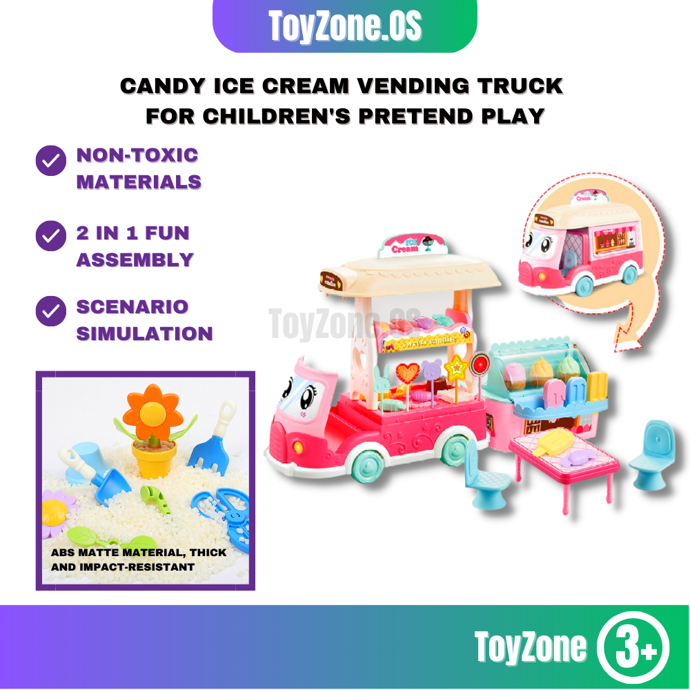 Ice Cream Candy Truck Car 2 In 1 Pretend Play Children Educational Toys