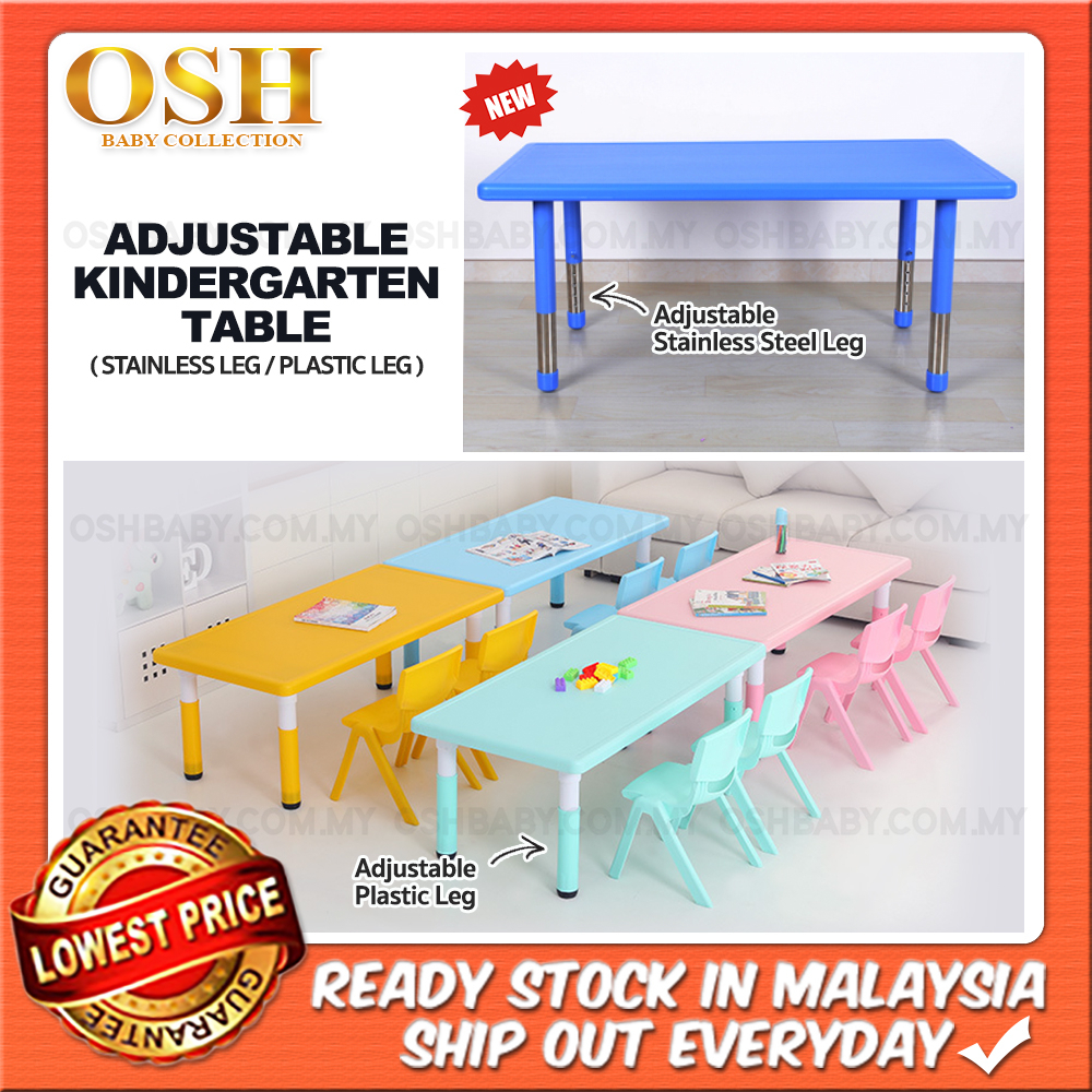 ADJUSTABLE KINDERGARTEN TABLE (Stainless Steel Leg/Plastic Leg) Kids
