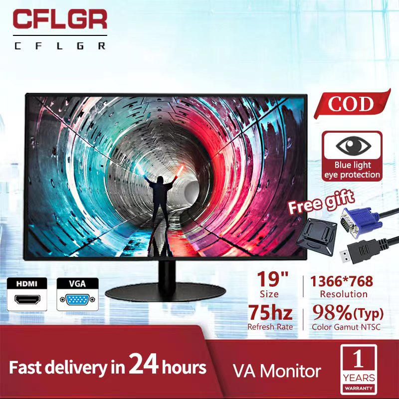 CFLGR Monitor PC 19 22 24 Inch 75HZ 1080P LED Computer Monitor Curved