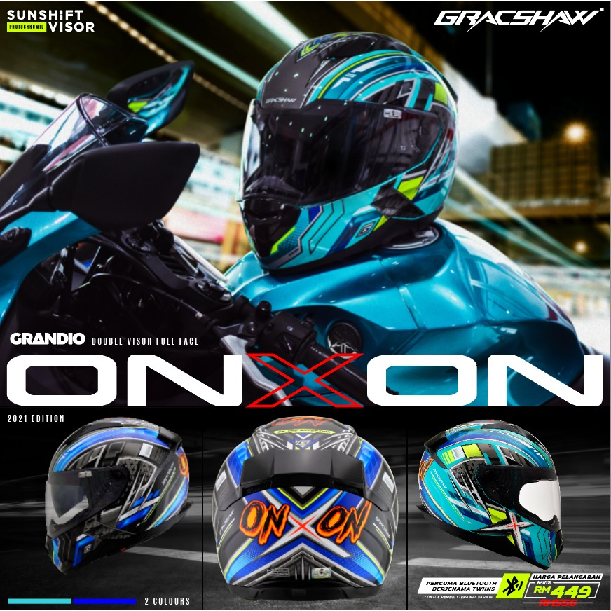 Visor Gracshaw Helmet Bluetooth Gracshaw G9200 GRANDIO On X On