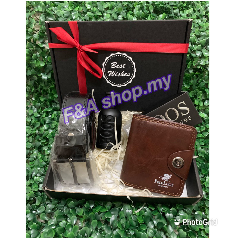 5 in 1 Combo Set Hantaran Lelaki Beg Duit Lelaki Set Lelaki Birthday ...