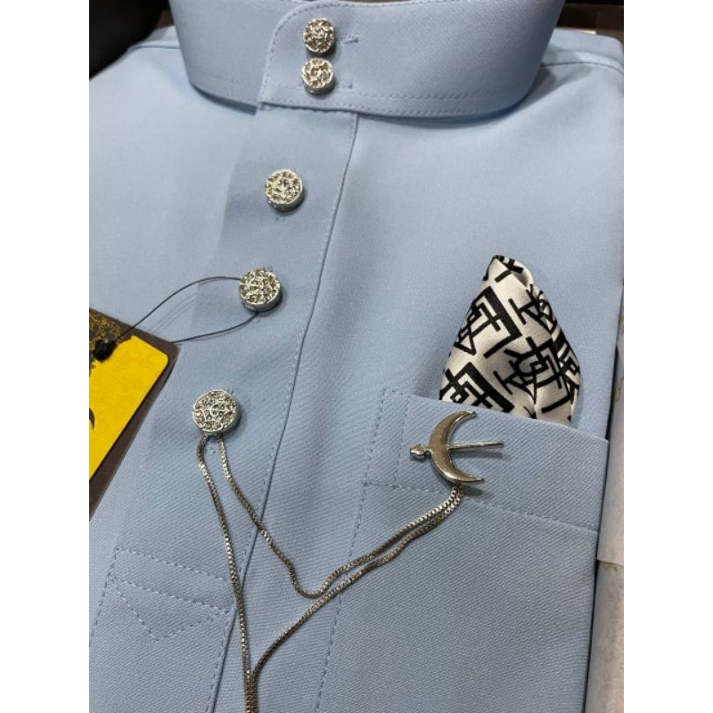 BAJU MELAYU MAGNIFICENT 3.0 BABY BLUE BIRU MUDA ELRAH EXCLUSIVE BAJU ...