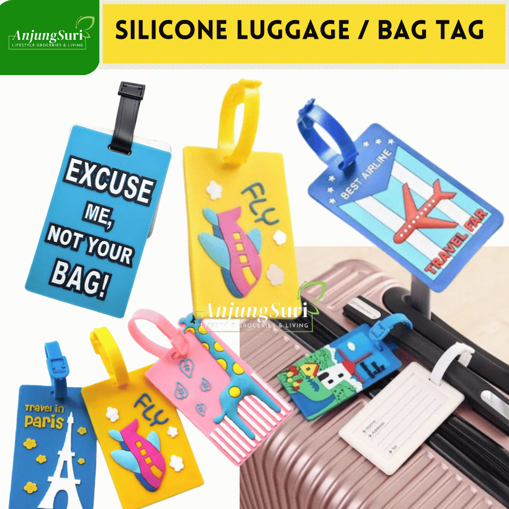 Travel Luggage Silicone Bag Tags Funky Bags Tagging Strap Label Beg ...