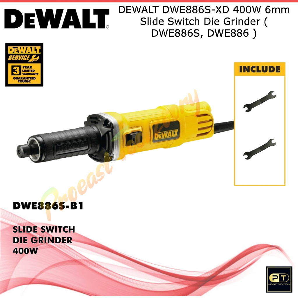 DEWALT DWE886SXD 400W 6mm Slide Switch Die Grinder ( DWE886S, DWE886