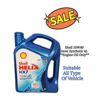 Shell 10W-40 Helix HX7 Semi Synthetic Engine Oil 10W40 4L | Shopee Malaysia