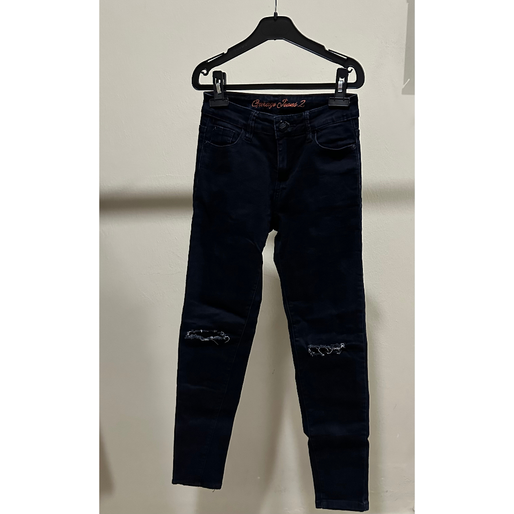 🎀Preloved🎀 Women ripped knee black jeans Shopee Malaysia