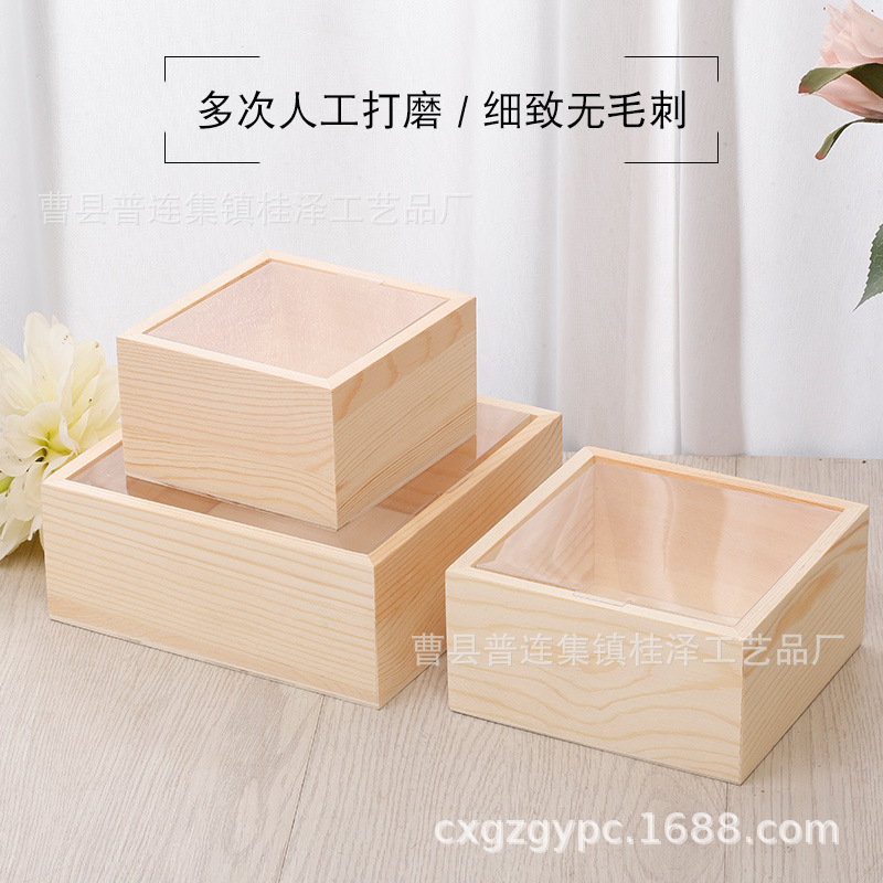 [CLEARANCE STOCK] Wooden Gift Box With PVC Cover Square Dulang Hantaran